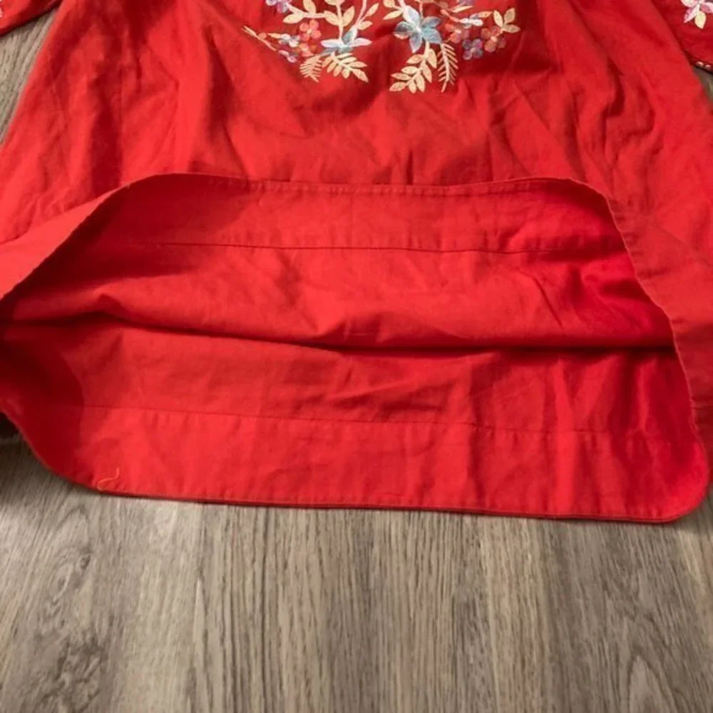 Free People Fleur Du Jour Red Mini Dress with Pockets Size S NWOT - Picture 5 of 9